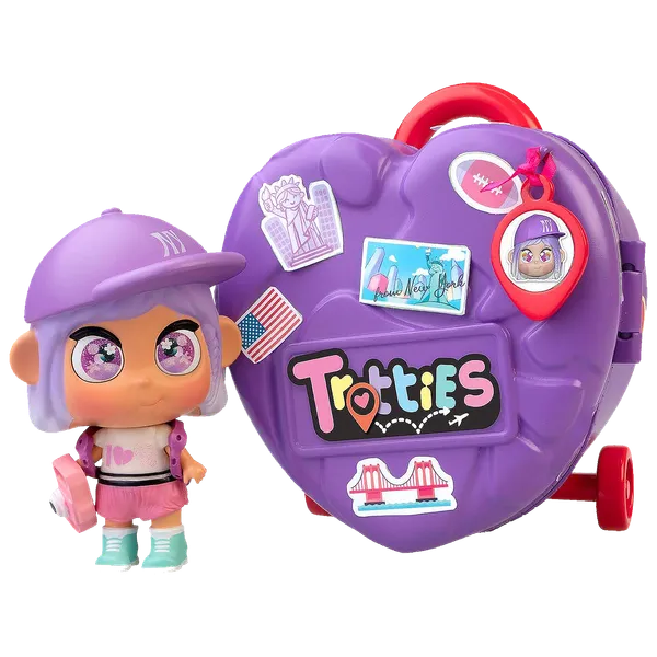 Muñeca Mini Trottie Famosa con Troley en Forma de Corazón